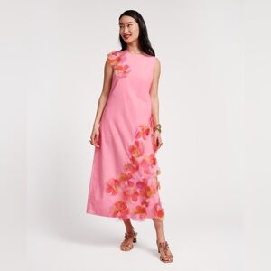 NWT Frances Valentine Origami Dress with Organza Flowers Sz M